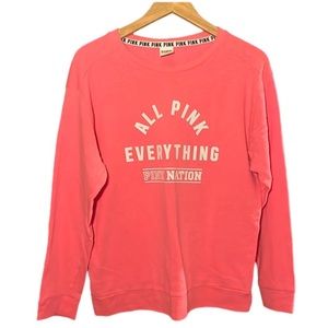Victoria's Secret Pink Nation Oversized Sweatshirt All Pink Everything